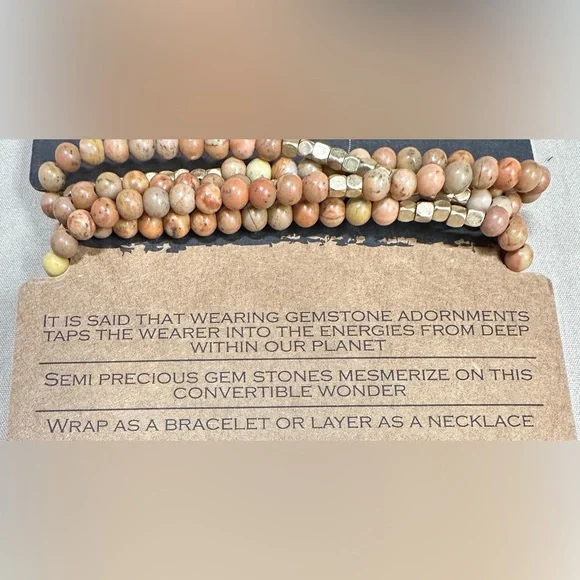 Scout Curated Wears, Petrified Wood, Semi Precious Gem Stone Necklace/Bracelet - Picture 5 of 6